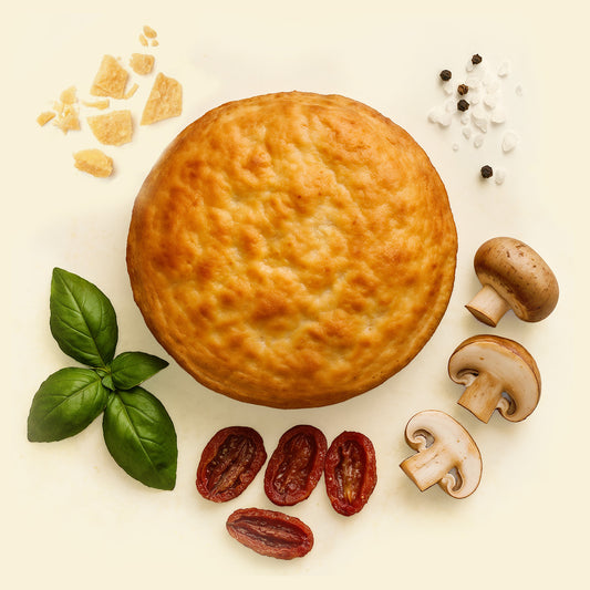 Mushroom, Sun‑Dried Tomato & Creamy Parmesan Pie